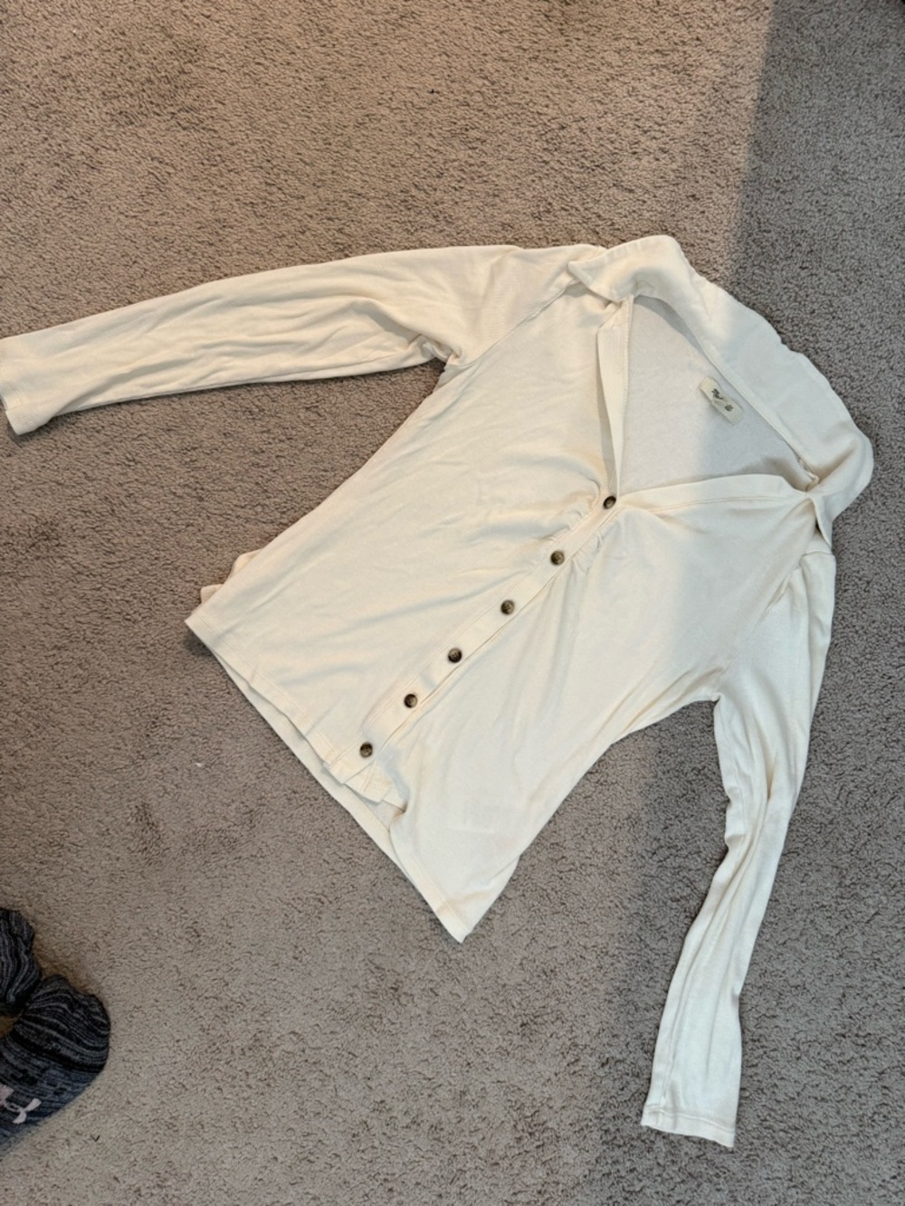Madewell Lightweight Cream Button-Up Henley Top